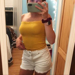 Scrunched Yellow Tube Top